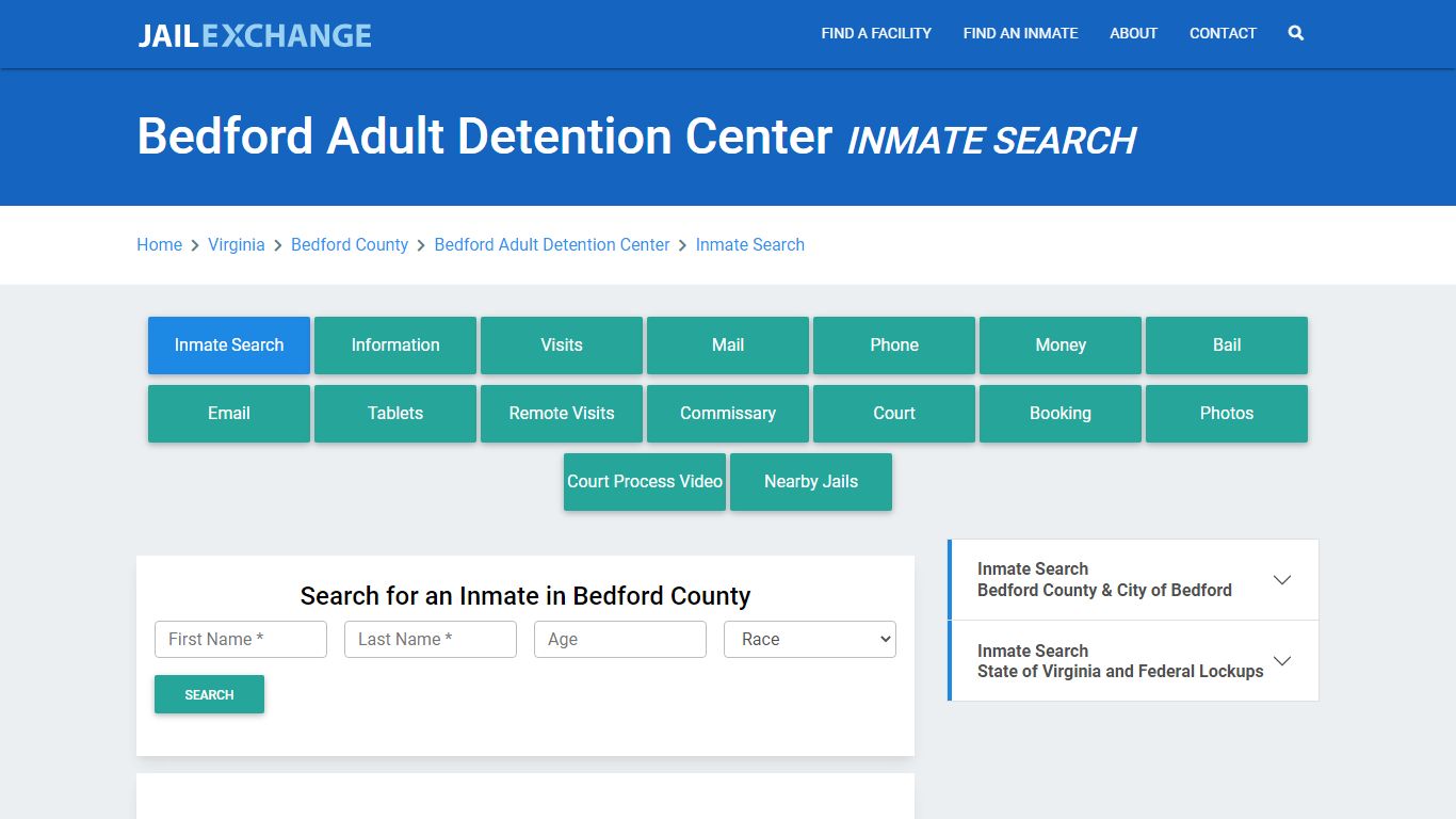 Bedford Adult Detention Center Inmate Search - Jail Exchange